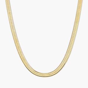 Gold Herringbone Chain Necklace